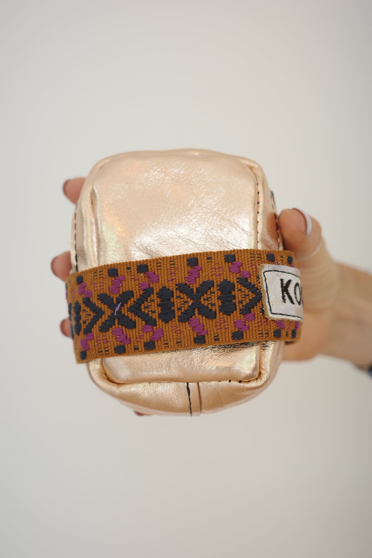 Saddle bag Pink Gold + Camel