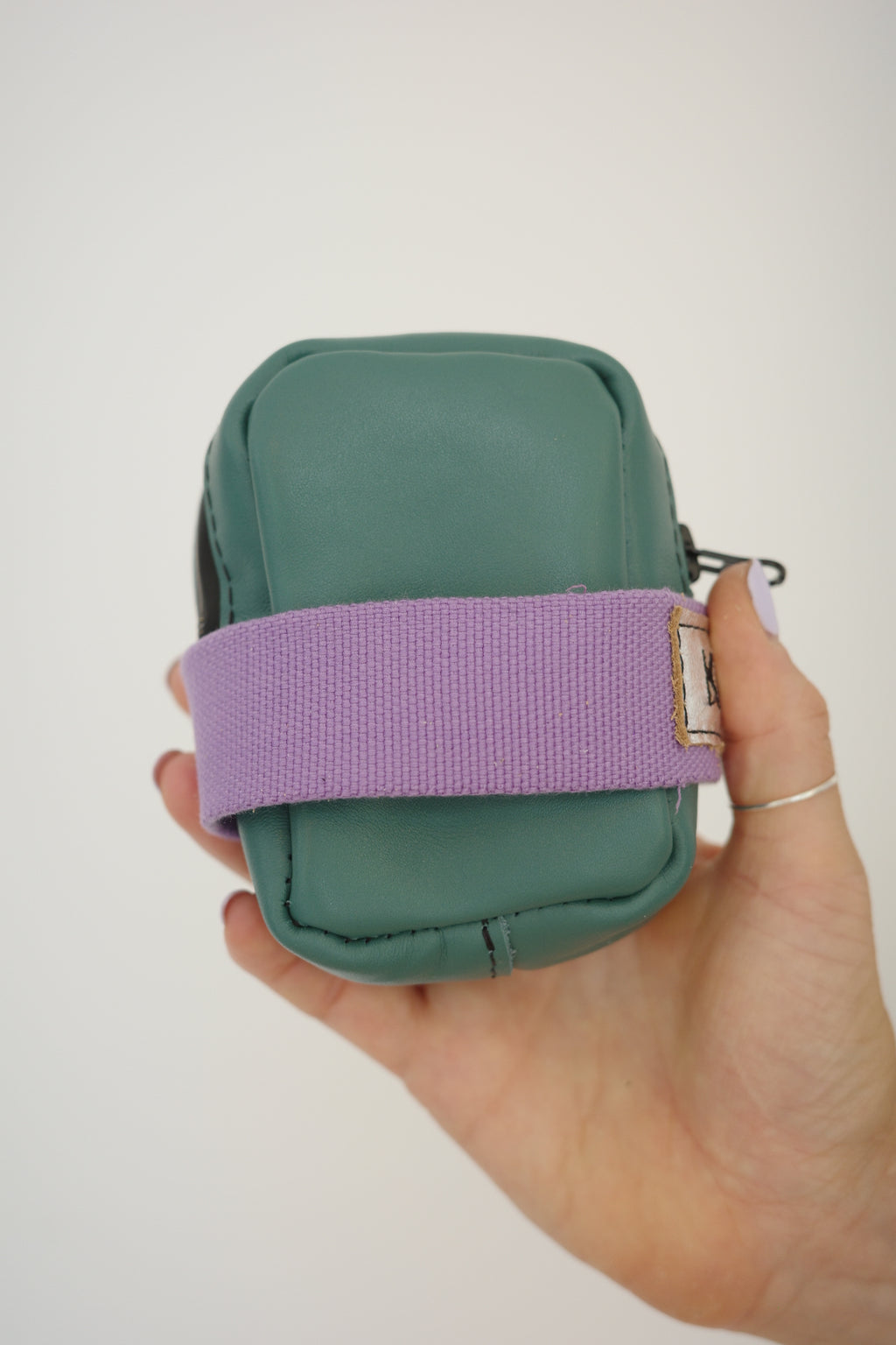 Saddle bag Water green + Purple