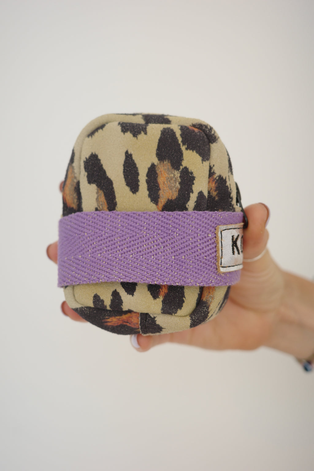 Saddle bag Leopard + Purple strap