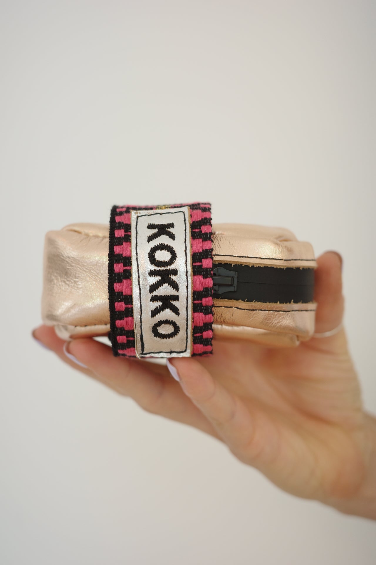 Saddle bag Pink Gold + Ethnic Pink