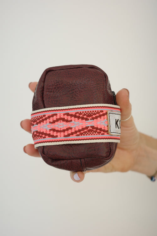 Saddle bag Bordeaux + Ethnic pink