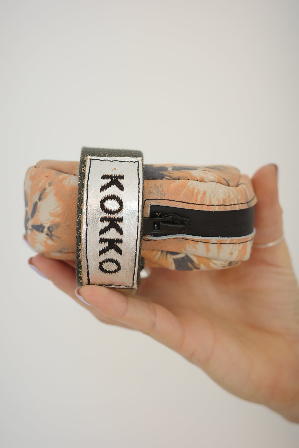 Saddle bag Orange Tie and dye + Khaki strap
