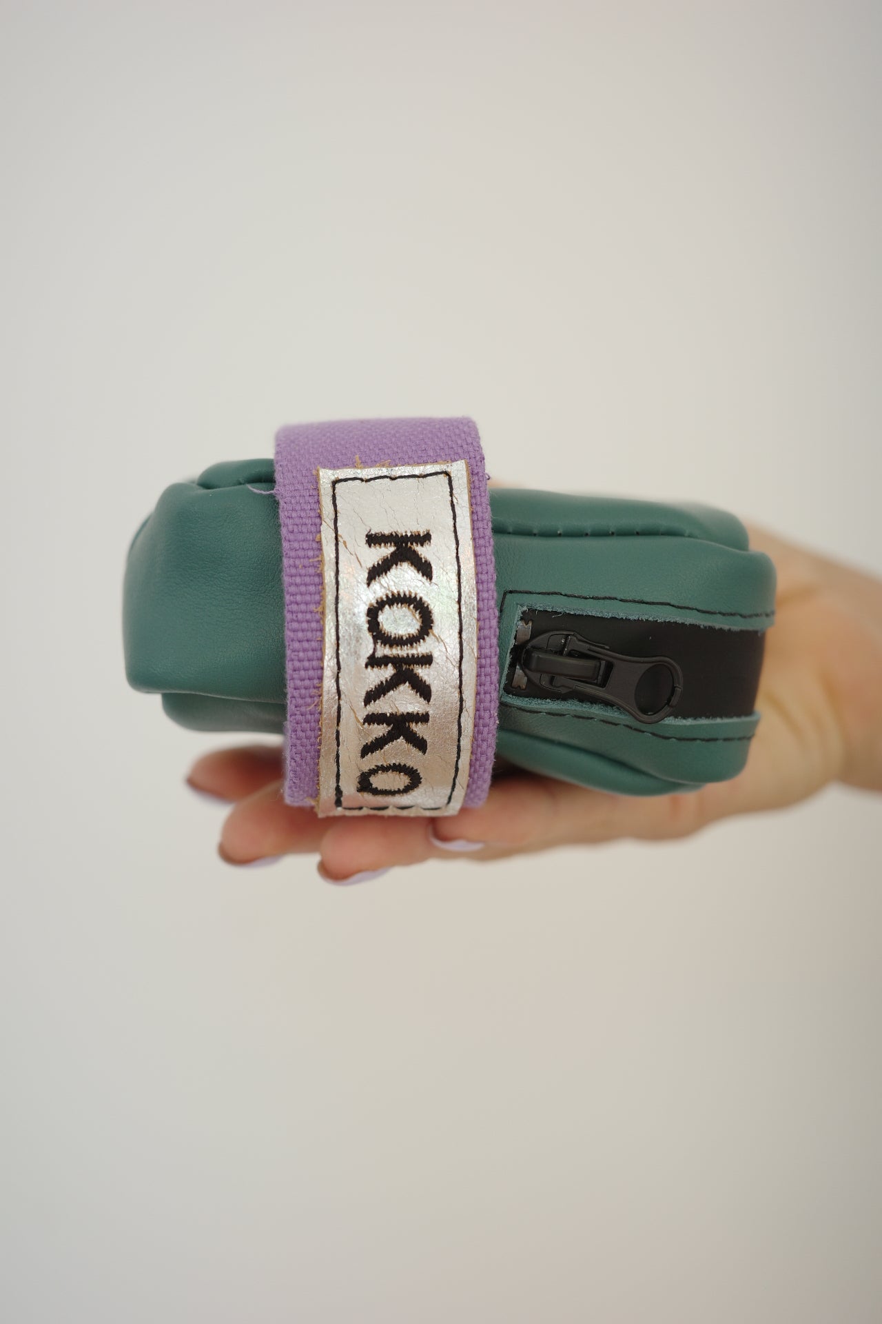 Saddle bag Water green + Purple