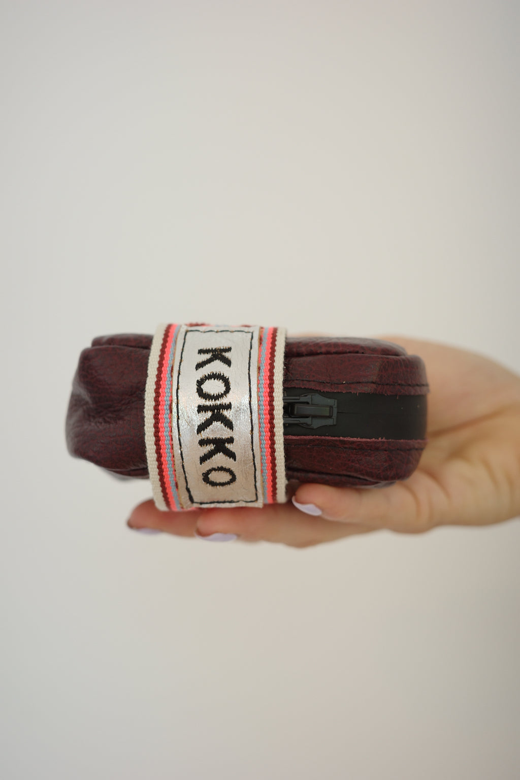 Saddle bag Bordeaux + Ethnic pink