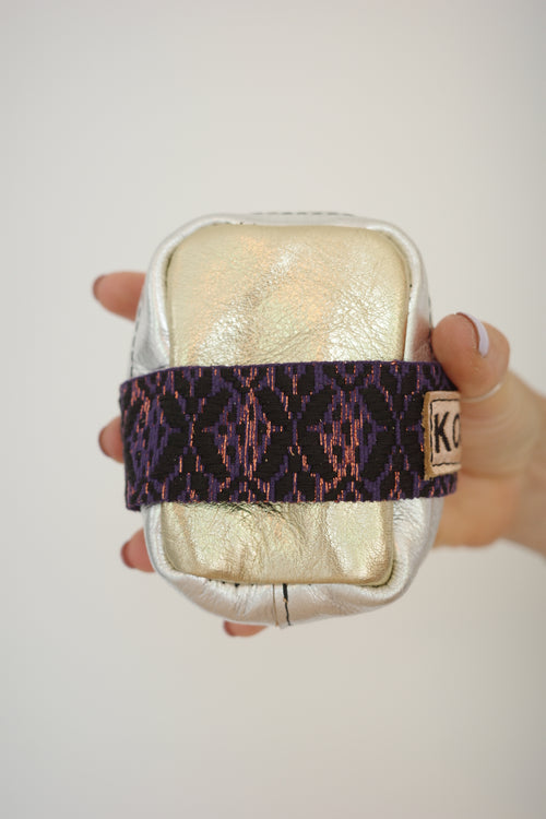 Saddle bag Bicolore Gold and Pink gold + Purple print