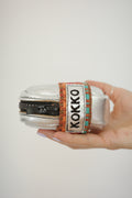 Saddle bag Silver + Multicolor print strap