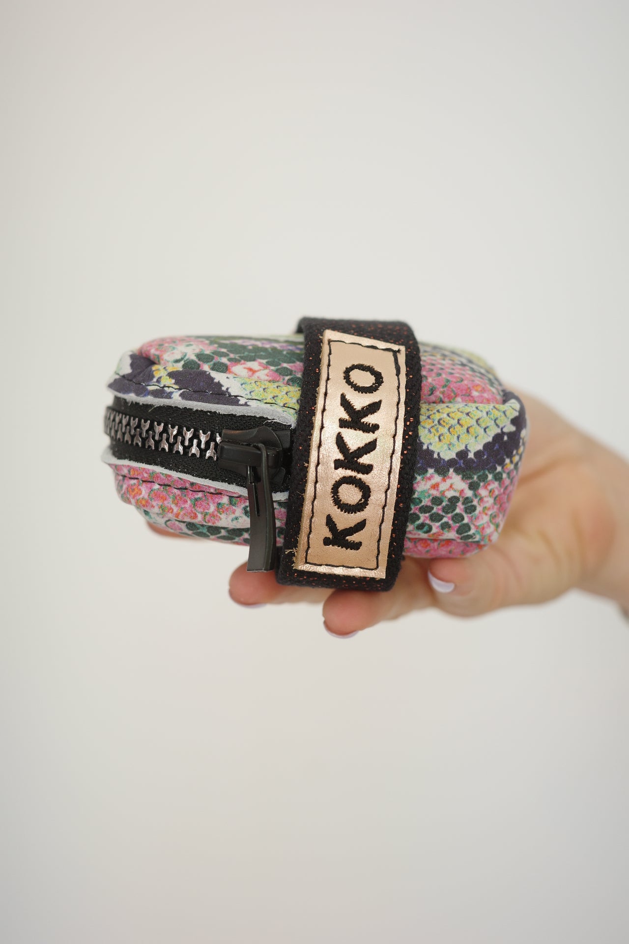 Saddle bag Multicolor Snake + Black sparkly strap