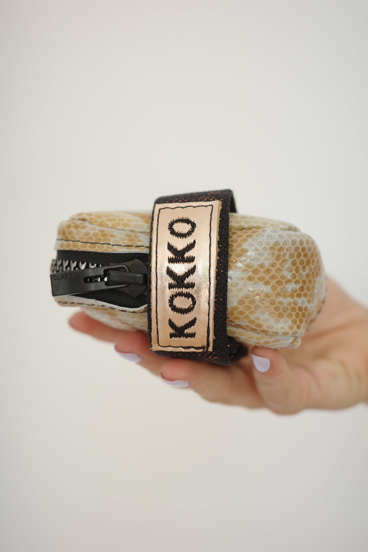 Saddle bag Brown Snake + Black Sparkly strap
