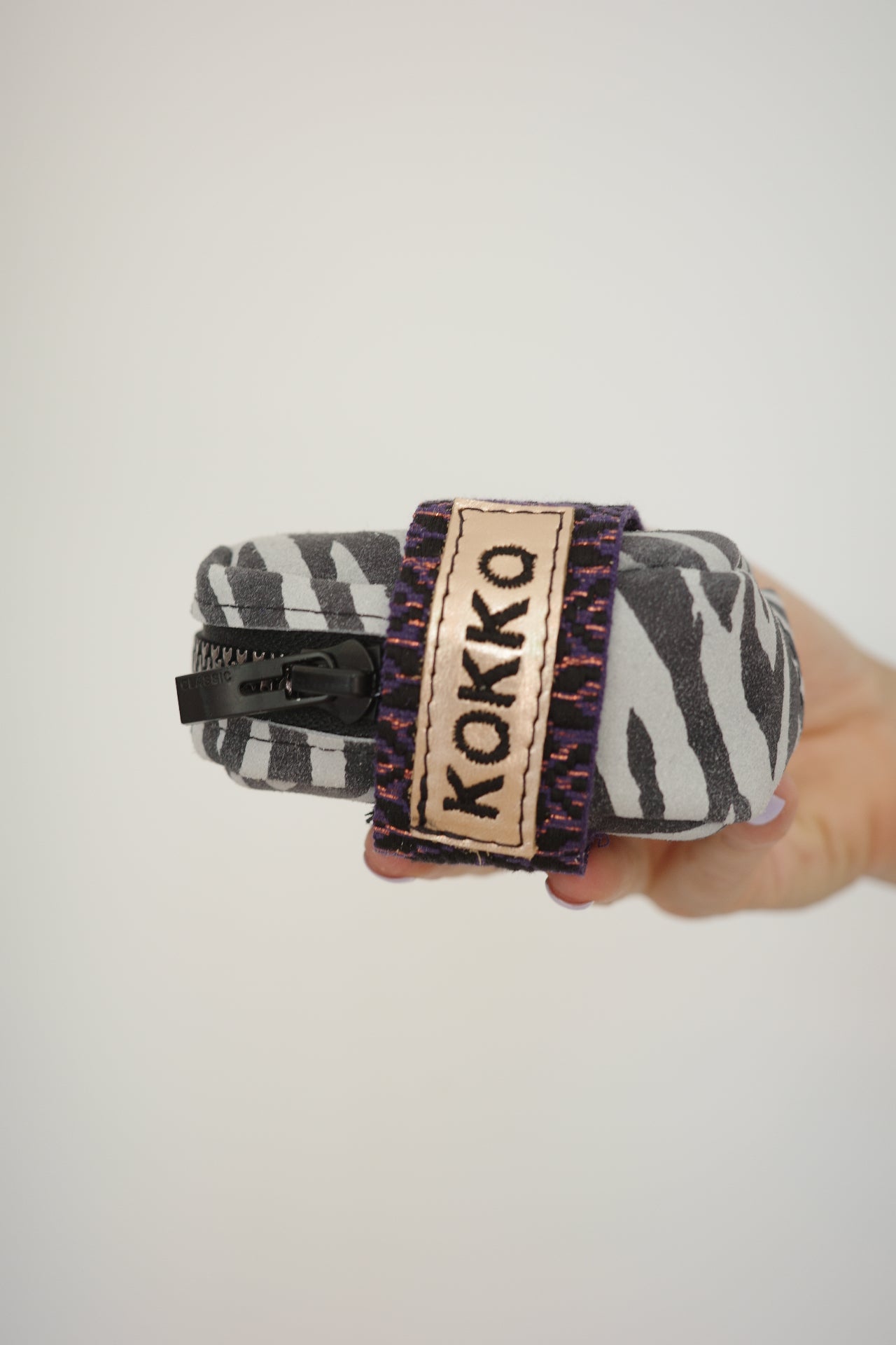 Saddle bag Zebra + Purple Printer strap