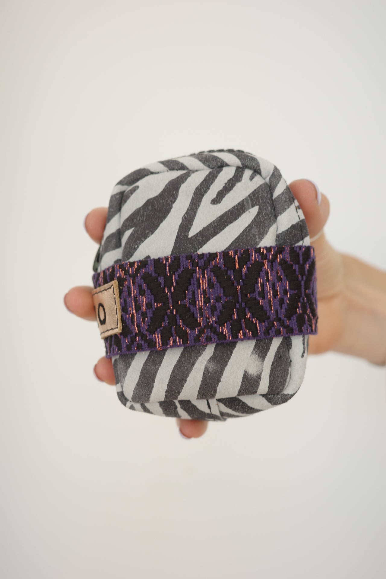 Saddle bag Zebra + Purple Printer strap