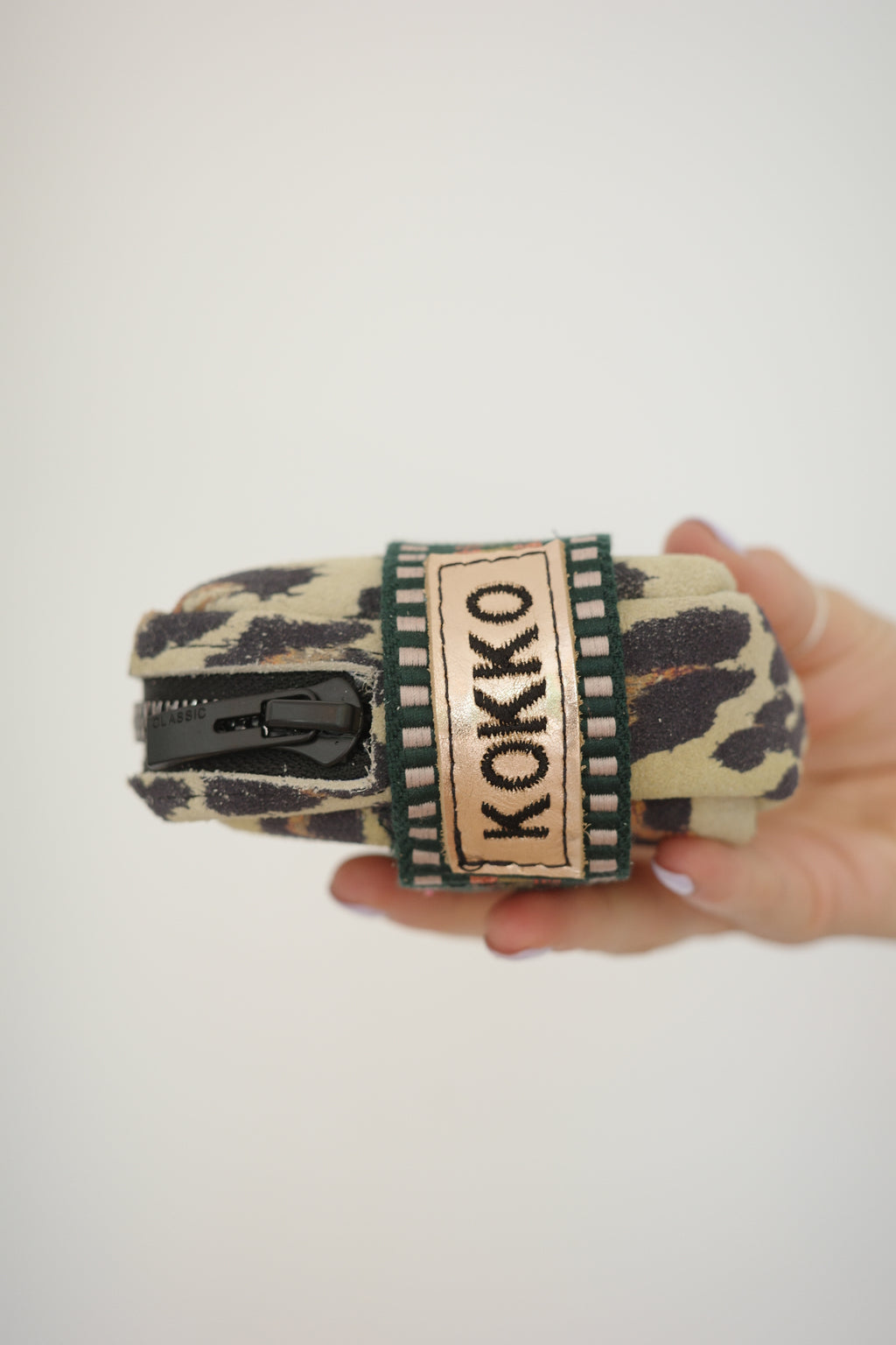 Saddle bag Leopard print + Multicolor/Green Strap