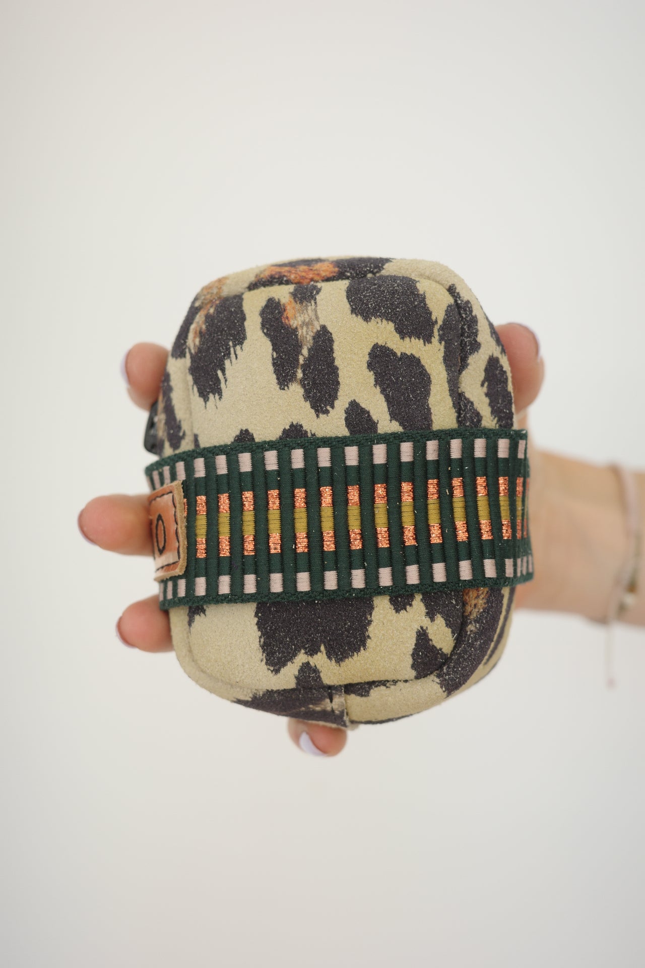 Saddle bag Leopard print + Multicolor/Green Strap