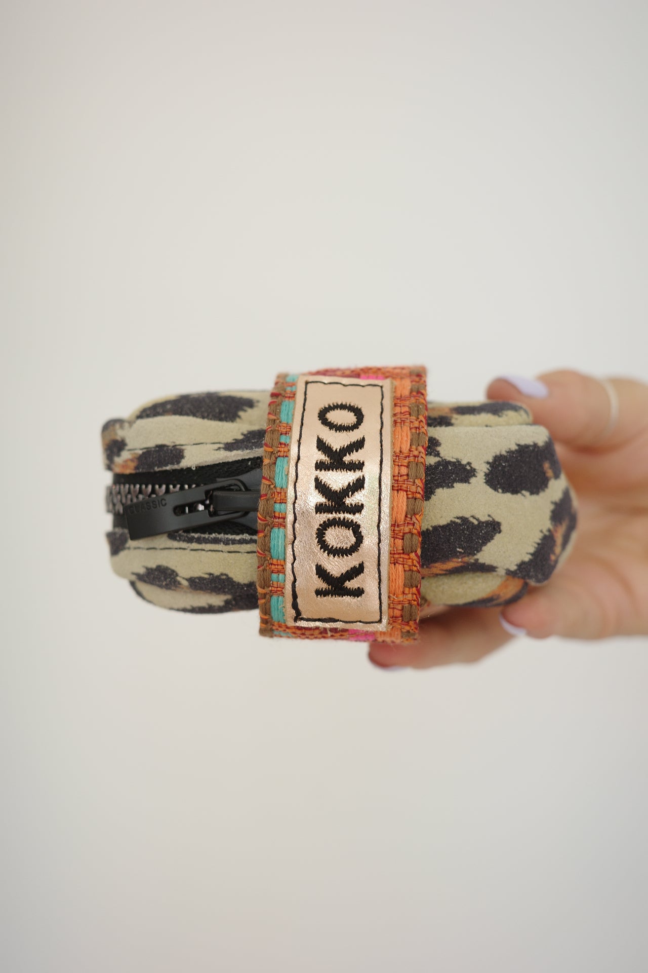 Saddle bag Leopard Print + Multicolor strap