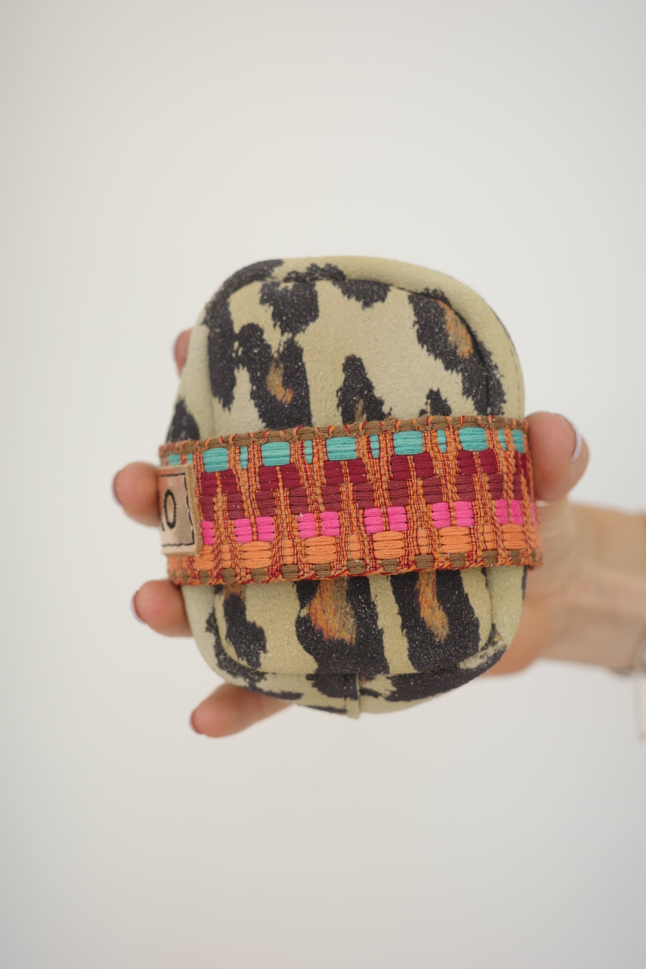 Saddle bag Leopard Print + Multicolor strap