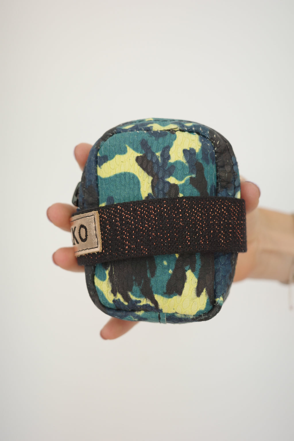 Saddle bag Military Print + Black Sparkly strap